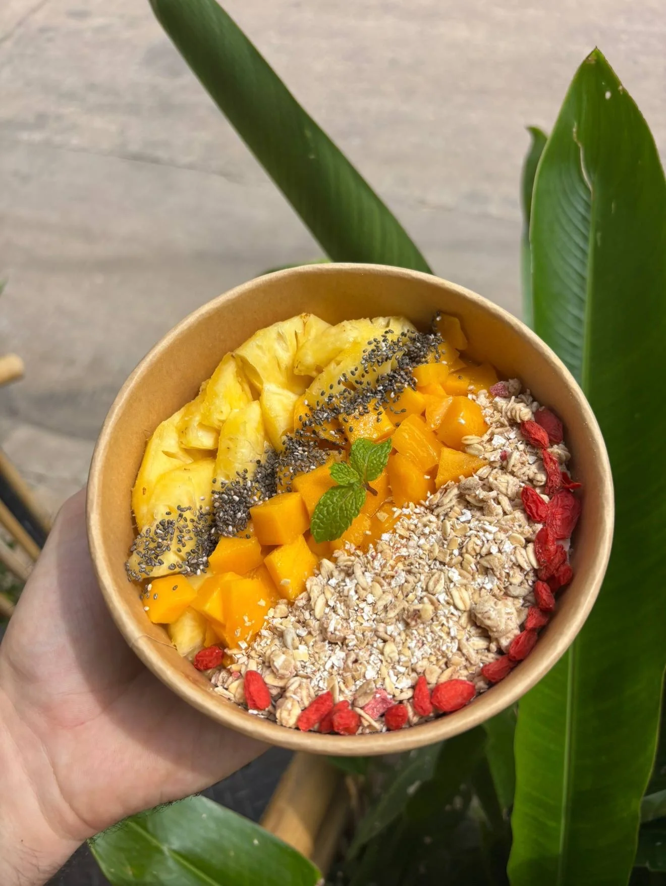 Classic poke bowl with sushi rice and avocado
